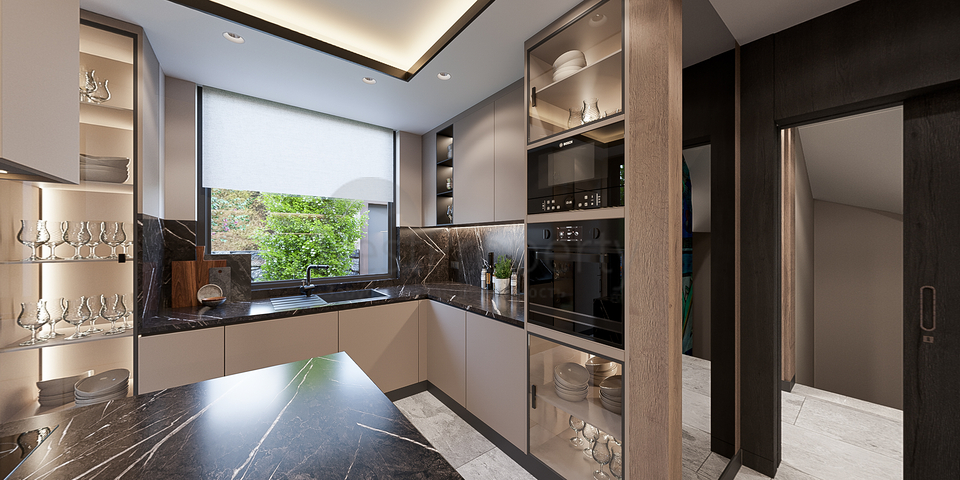 Вилловый комплекс на стадии строительства с видом на море