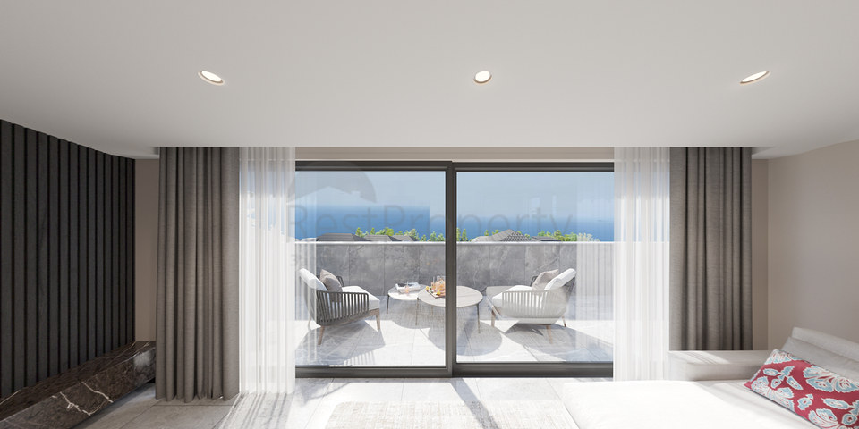 Вилловый комплекс на стадии строительства с видом на море