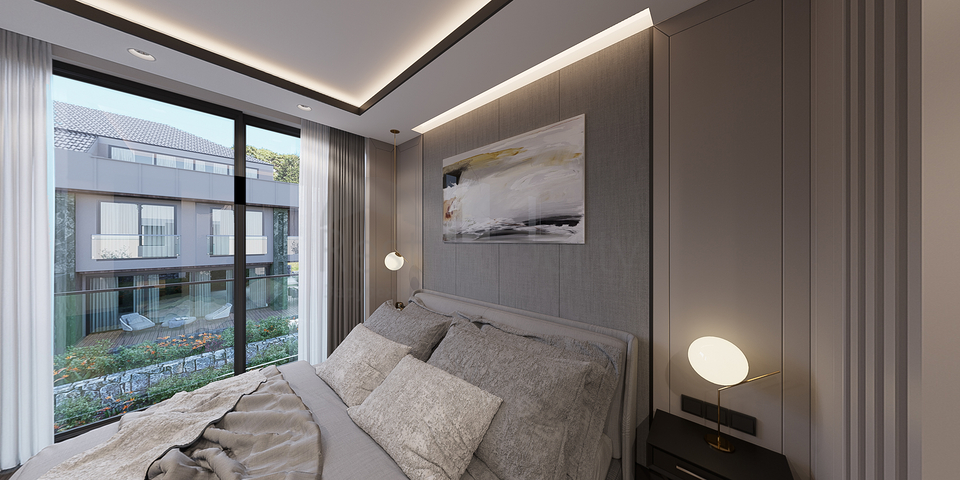 Вилловый комплекс на стадии строительства с видом на море