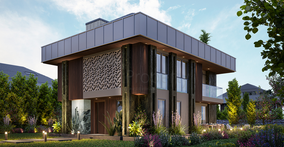 Вилловый комплекс на стадии строительства с видом на море