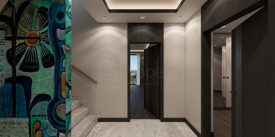 Вилловый комплекс на стадии строительства с видом на море