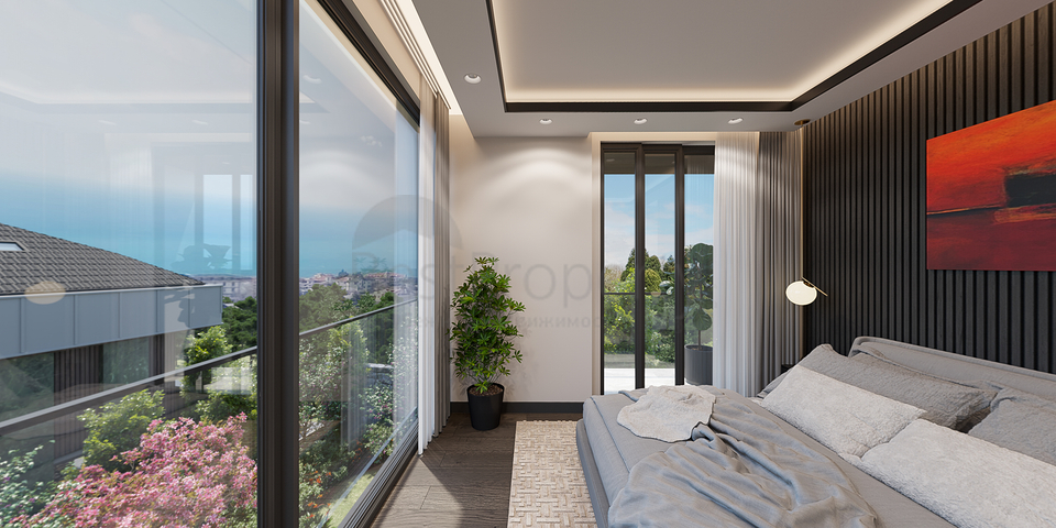 Вилловый комплекс на стадии строительства с видом на море