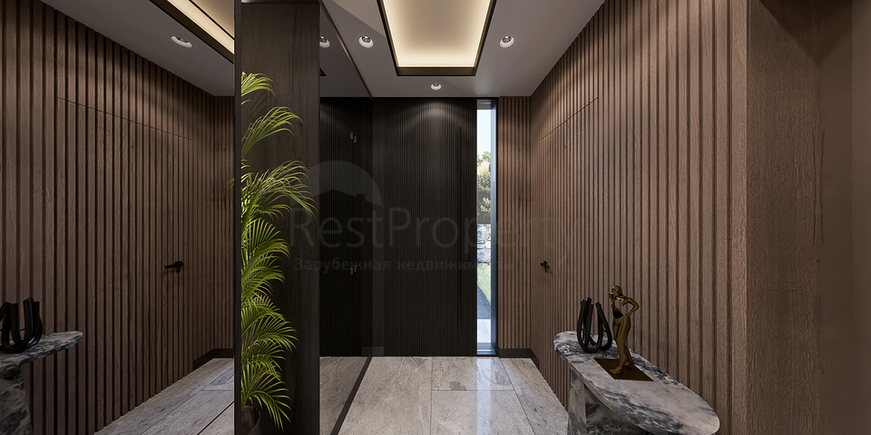 Вилловый комплекс на стадии строительства с видом на море