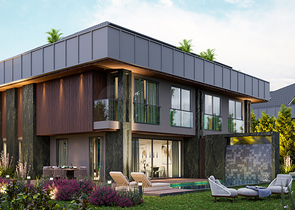 Вилловый комплекс на стадии строительства с видом на море