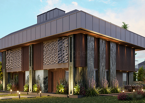 Вилловый комплекс на стадии строительства с видом на море