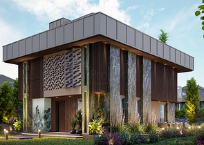 Вилловый комплекс на стадии строительства с видом на море