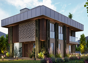 Вилловый комплекс на стадии строительства с видом на море