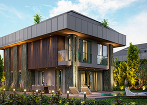 Вилловый комплекс на стадии строительства с видом на море