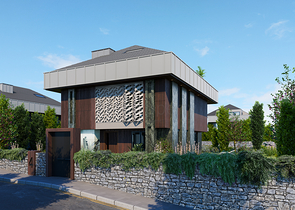 Вилловый комплекс на стадии строительства с видом на море