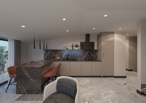 Вилловый комплекс на стадии строительства с видом на море