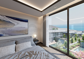 Вилловый комплекс на стадии строительства с видом на море