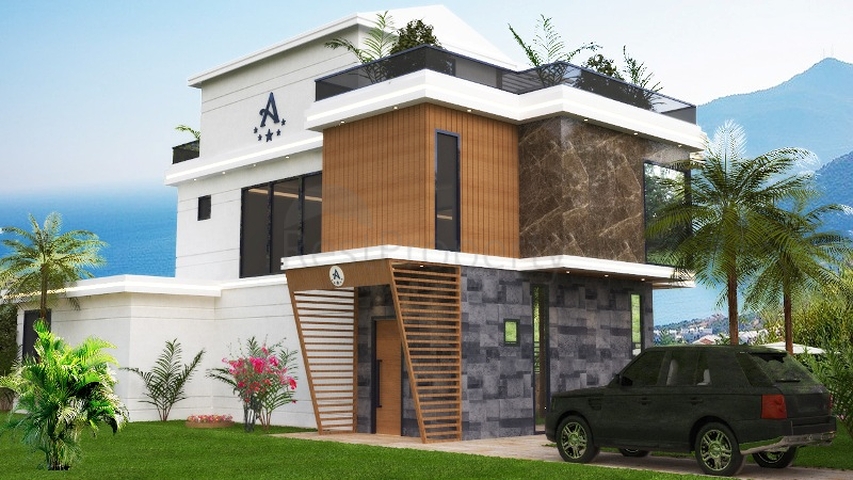 Вилла планировки 4+1 в районе Фетхие - Анталия