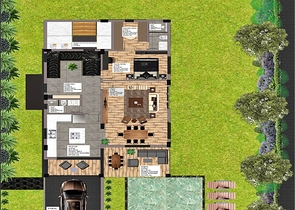 Вилла планировки 5+1 в районе Дошемеалты - Анталия