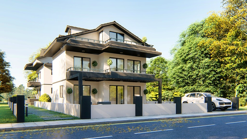 Вилла планировки 3+1 в районе Фетхие - Анталия 