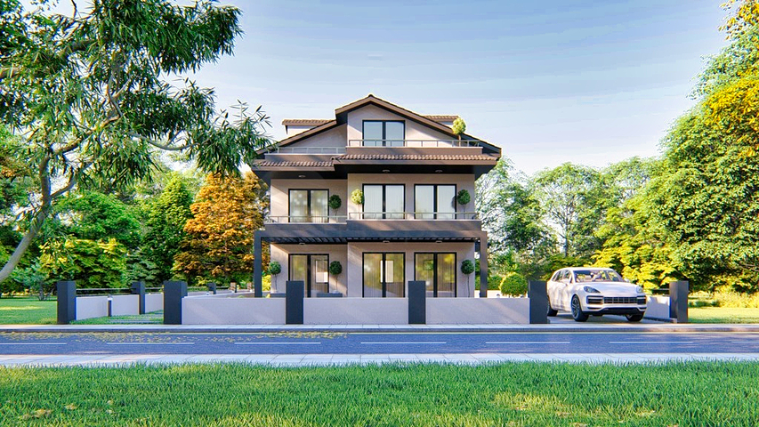 Вилла планировки 3+1 в районе Фетхие - Анталия 