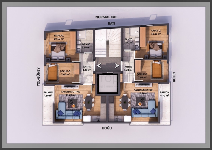 Квартиры планировки 1+1 и 2+1 в микрорайоне Кызыларык - Анталия 