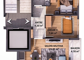 Квартиры планировки 1+1 и 2+1 в микрорайоне Кызыларык - Анталия 