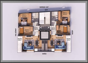 Квартиры планировки 1+1 и 2+1 в микрорайоне Кызыларык - Анталия 