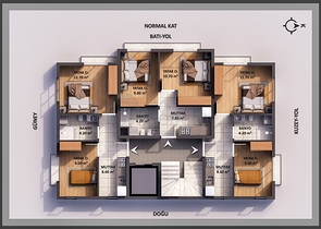 Квартиры планировки 1+1 в районе Кепез - Анталия 