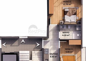 Квартиры планировки 1+1 в районе Кепез - Анталия 