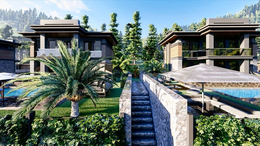 Виллы планировки 3+1 в районе Кепез - Анталия