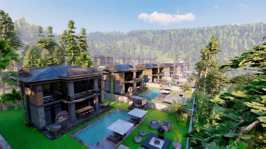 Виллы планировки 3+1 в районе Кепез - Анталия