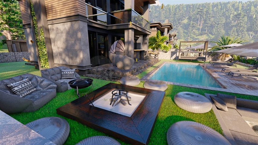 Виллы планировки 3+1 в районе Кепез - Анталия