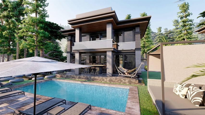 Виллы планировки 3+1 в районе Кепез - Анталия