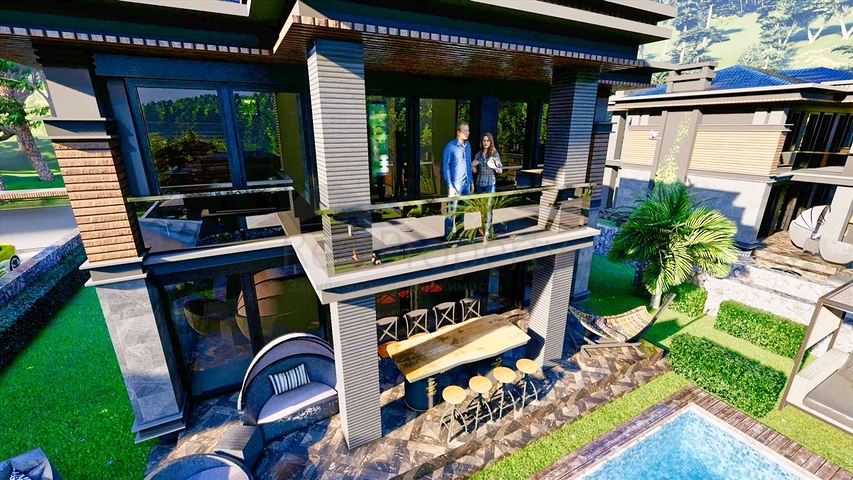 Виллы планировки 3+1 в районе Кепез - Анталия