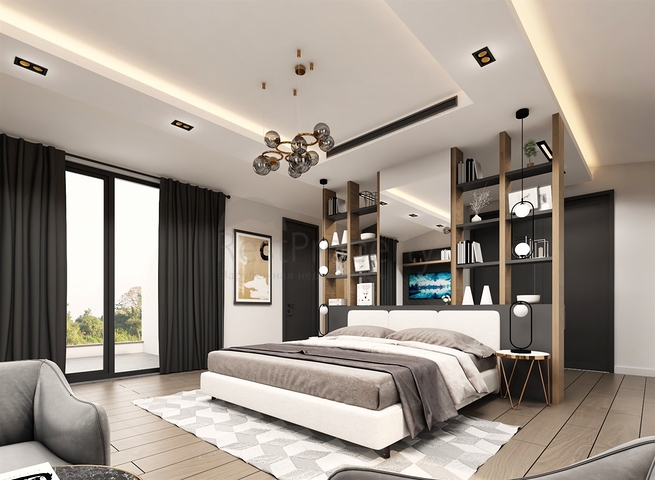 Вилла планировки 5+2 в микрорайоне Моллаюсуф - Анталия