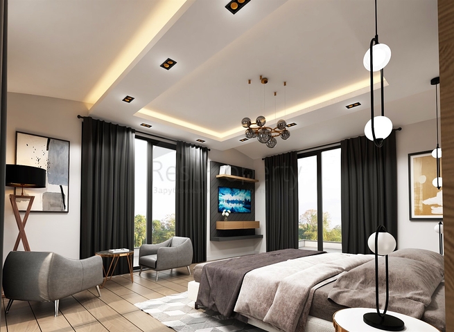 Вилла планировки 5+2 в микрорайоне Моллаюсуф - Анталия