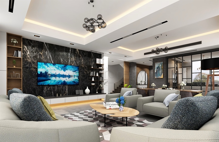 Вилла планировки 5+2 в микрорайоне Моллаюсуф - Анталия