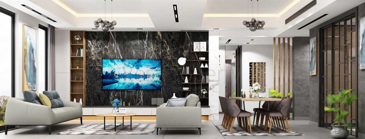 Вилла планировки 5+2 в микрорайоне Моллаюсуф - Анталия