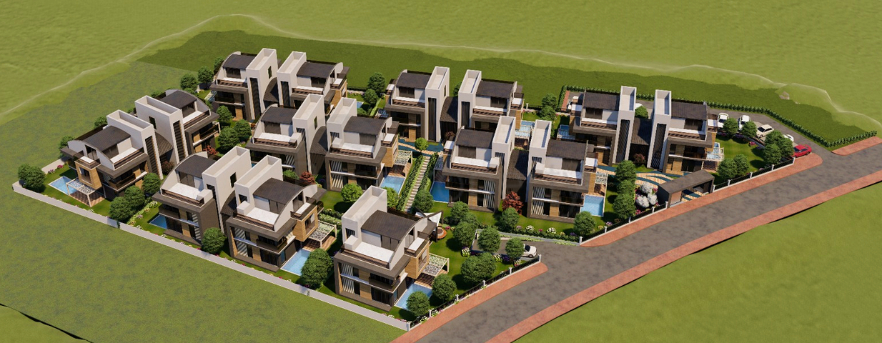 Вилла планировки 5+2 в микрорайоне Моллаюсуф - Анталия