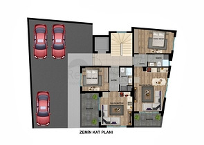 Квартиры планировки 1+1 в микрорайоне Юксекалан - Анталия 