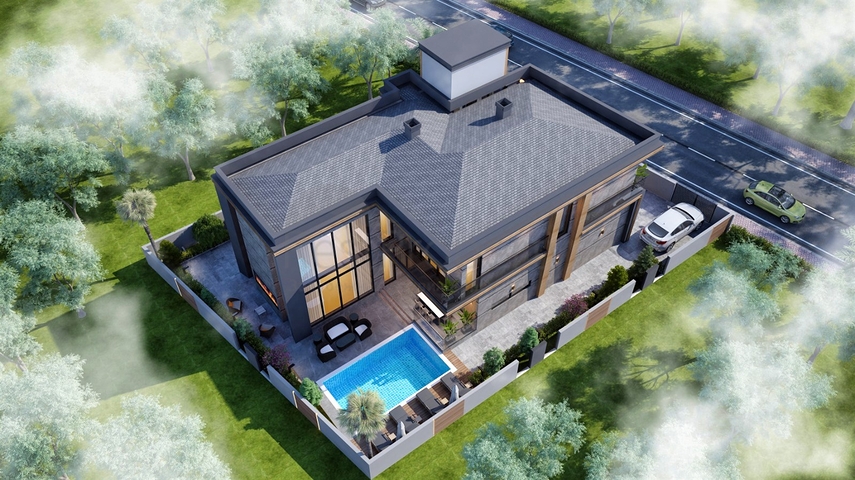 Вилла планировки 4+1 в районе Дошемеалты - Анталия 