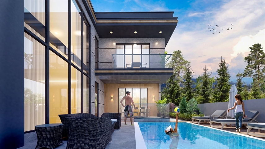 Вилла планировки 4+1 в районе Дошемеалты - Анталия 