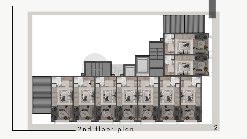 Квартиры планировки 1+1 в районе Кепез - Анталия 