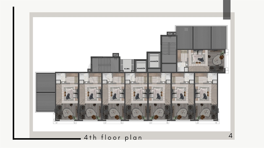 Квартиры планировки 1+1 в районе Кепез - Анталия 