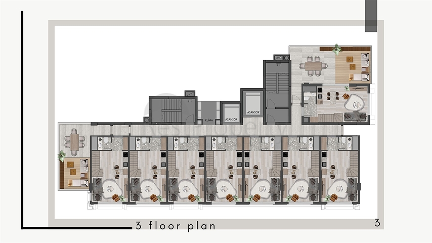 Квартиры планировки 1+1 в районе Кепез - Анталия 