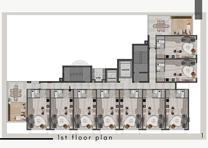 Квартиры планировки 1+1 в районе Кепез - Анталия 