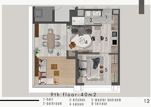 Квартиры планировки 1+1 в районе Кепез - Анталия 