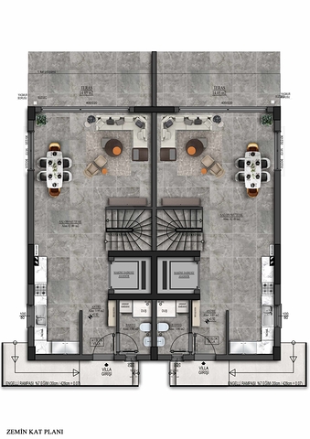 Вилла планировки 5+1 в микрорайоне Моллаюсуф - Анталия