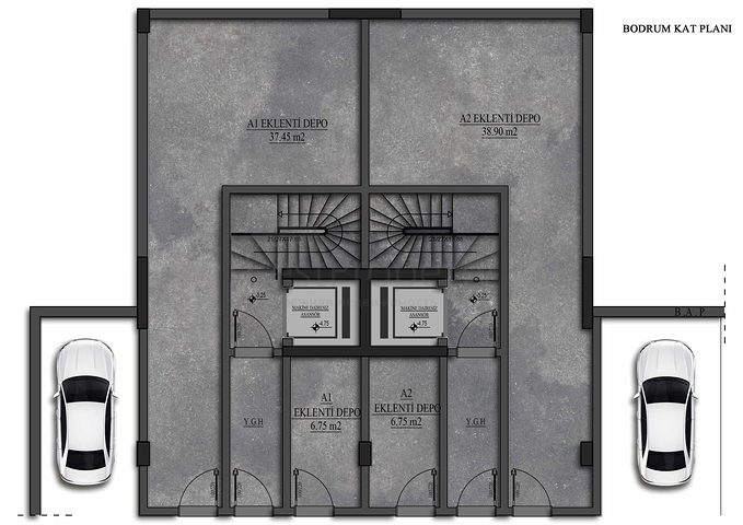 Вилла планировки 5+1 в микрорайоне Моллаюсуф - Анталия