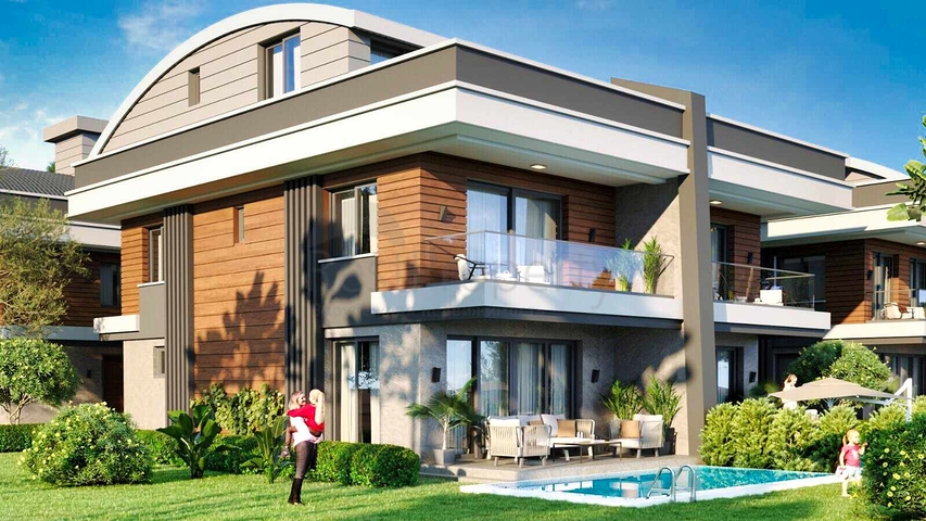 Вилла планировки 5+1 в микрорайоне Моллаюсуф - Анталия