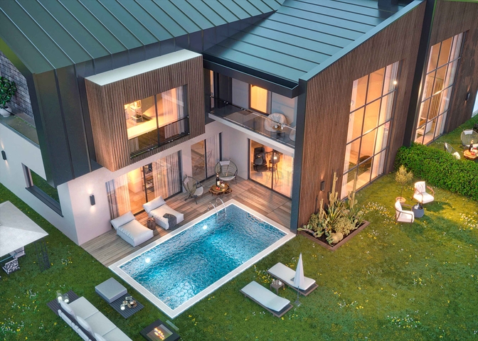 Виллы планировки 4+1 в районе Дошемеалты - Анталия 