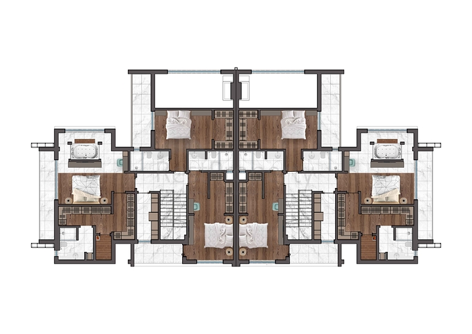 Виллы планировки 4+1 в районе Дошемеалты - Анталия 