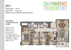 Квартиры планировки 2+1 и 3+1 в районе Кепез - Анталия 