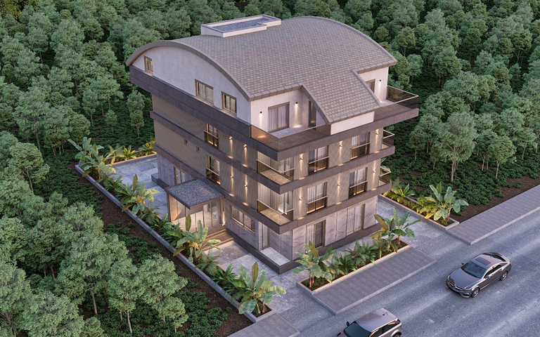 Квартиры планировки 3+1 дуплекс в микрорайоне Гюрсу - Анталия 