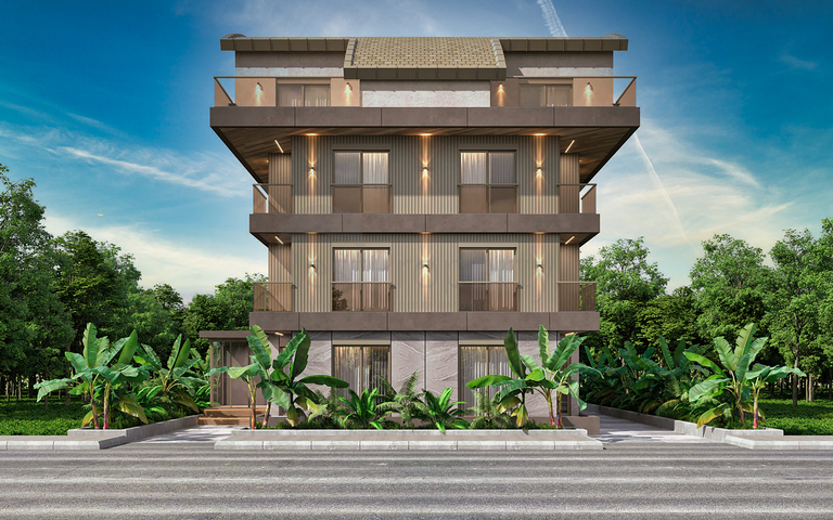 Квартиры планировки 3+1 дуплекс в микрорайоне Гюрсу - Анталия 